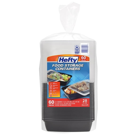 Food Storage Containers with Lids, 28 oz., 60 pc.