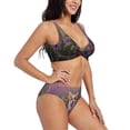 thumbnail image 2 of Wukai Dog in Lavender Flowers Women's Bikini Set Two Piece,wimsuit High Waisted V Neck Twist Front Adjustable Spaghetti Straps Bathing Suit-X-Large, 2 of 7