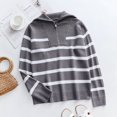 thumbnail image 3 of Vedolay Fall Tops for Women Lightweight Sweaters Long Sleeve Crew Neck Color Block Striped Pullover Tops,B L, 3 of 5