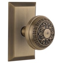 Nostalgic Warehouse Stuead_Psg_234_Nk Egg And Dart Solid Brass Passage Door Knob Set -