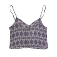 thumbnail image 2 of LoveShackFancy Women's Bandana Silk Crop Cami 2/M Lilac Smoke, 2 of 2