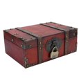 thumbnail image 3 of Vintage Wooden Storage Box Decorative Treasure Jewelry Chest Lock, European Style for Home Decoration, 3 of 7