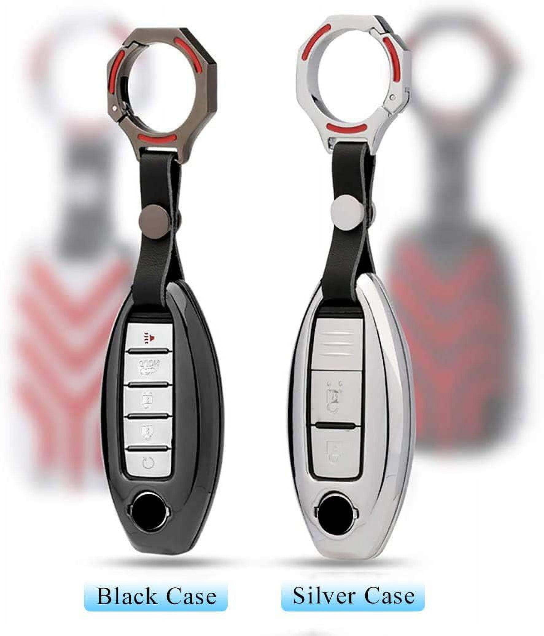 1Pcs 2/3/4/5 Buttons Metal Key Fob Cover Case for Nissan Altima Murano Rogue Keyless Remote Keychain Holder Key Protector for Infiniti QX60 Q60 QX80 Q50