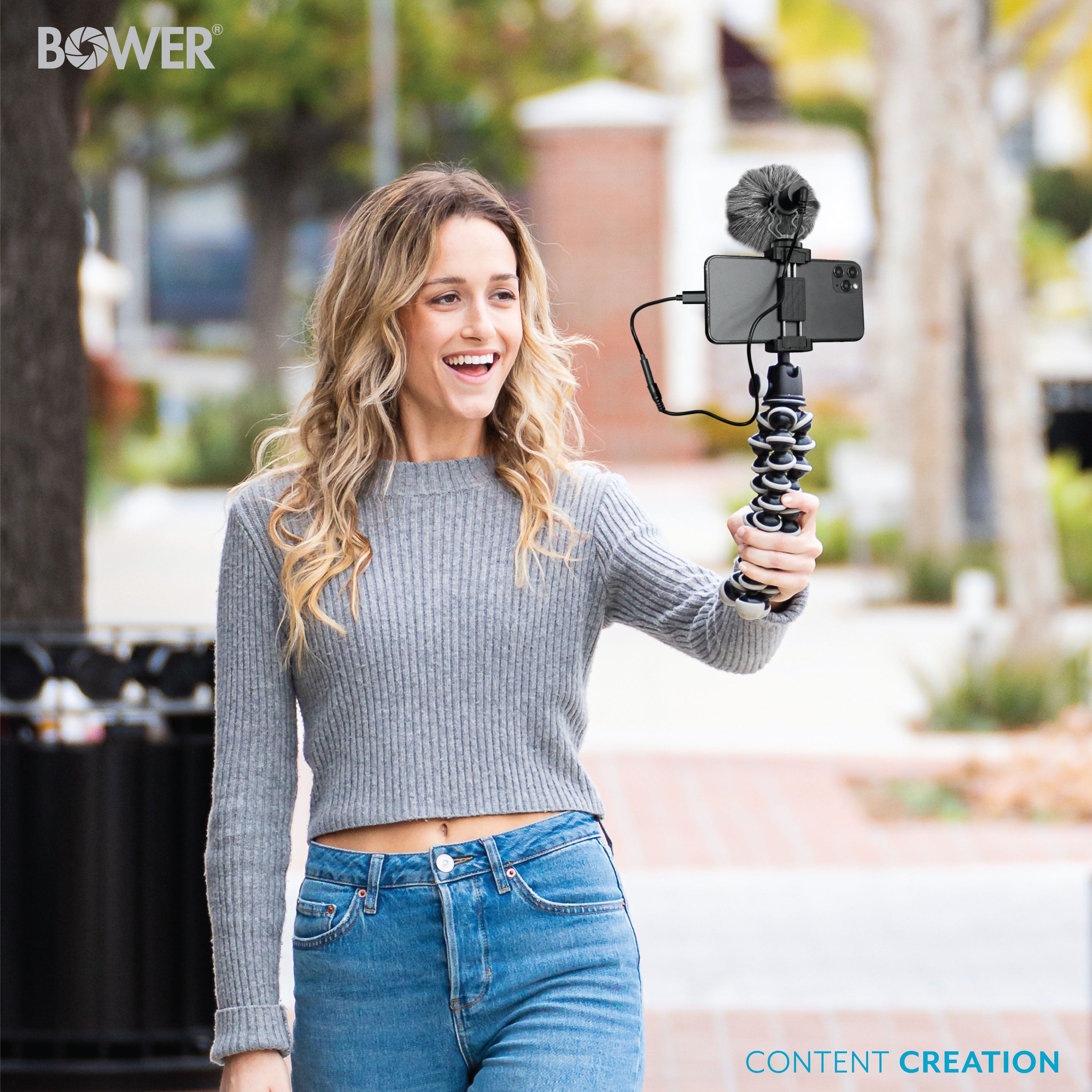 Bower Cardioid Condenser Microphone for Smartphones and DSLRs