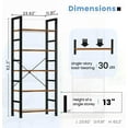 thumbnail image 2 of 5 Tiers Bookshelf, Classical Modern Book Shelf, Tall Display Shelves in Living Room/Home/Office, Storage Organizer for CDs/Books/Movies,  Brown, 2 of 5