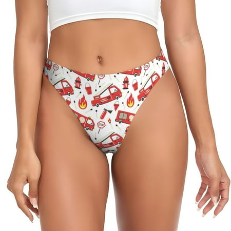 Sigee Fire Truck for Women s G-String Panty  Low Rise  Soft Lace Perfect for Everyday Wear or Special Occasions-Medium