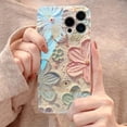 thumbnail image 3 of Compatible with iPhone Case,Cute Flower Floral Glitter Sparkle Bling Blue-Ray Laser Holographic Camera Lens Protection Shockproof Cover Phone Case (White,iPhone 11), 3 of 6