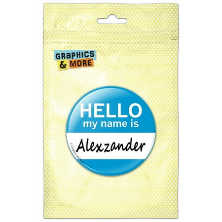 

Alexzander Hello My Name Is Refrigerator Button Magnet