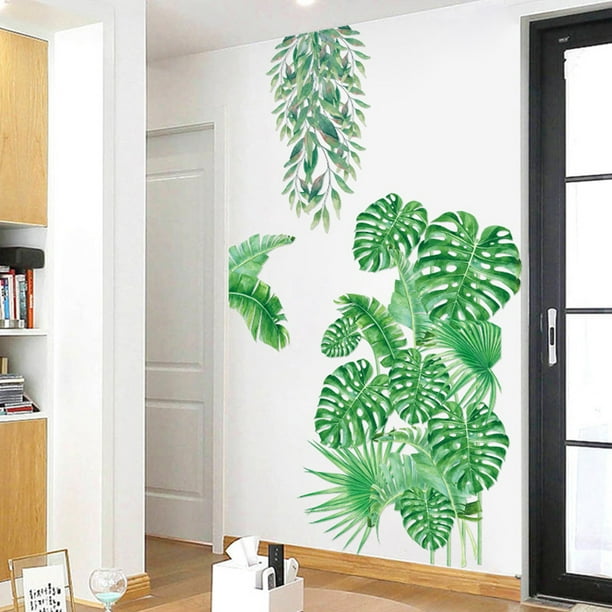 Stickers Muraux Plante Tropical Autocollant Mural Feuille de