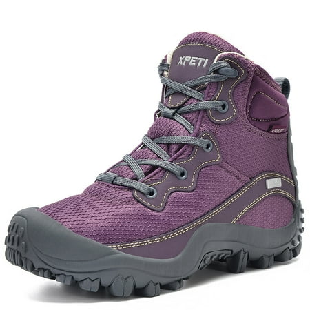

XPETI Women s Waterproof Hiking Boots Outdoor Camping Trail Boots Dimo Purple