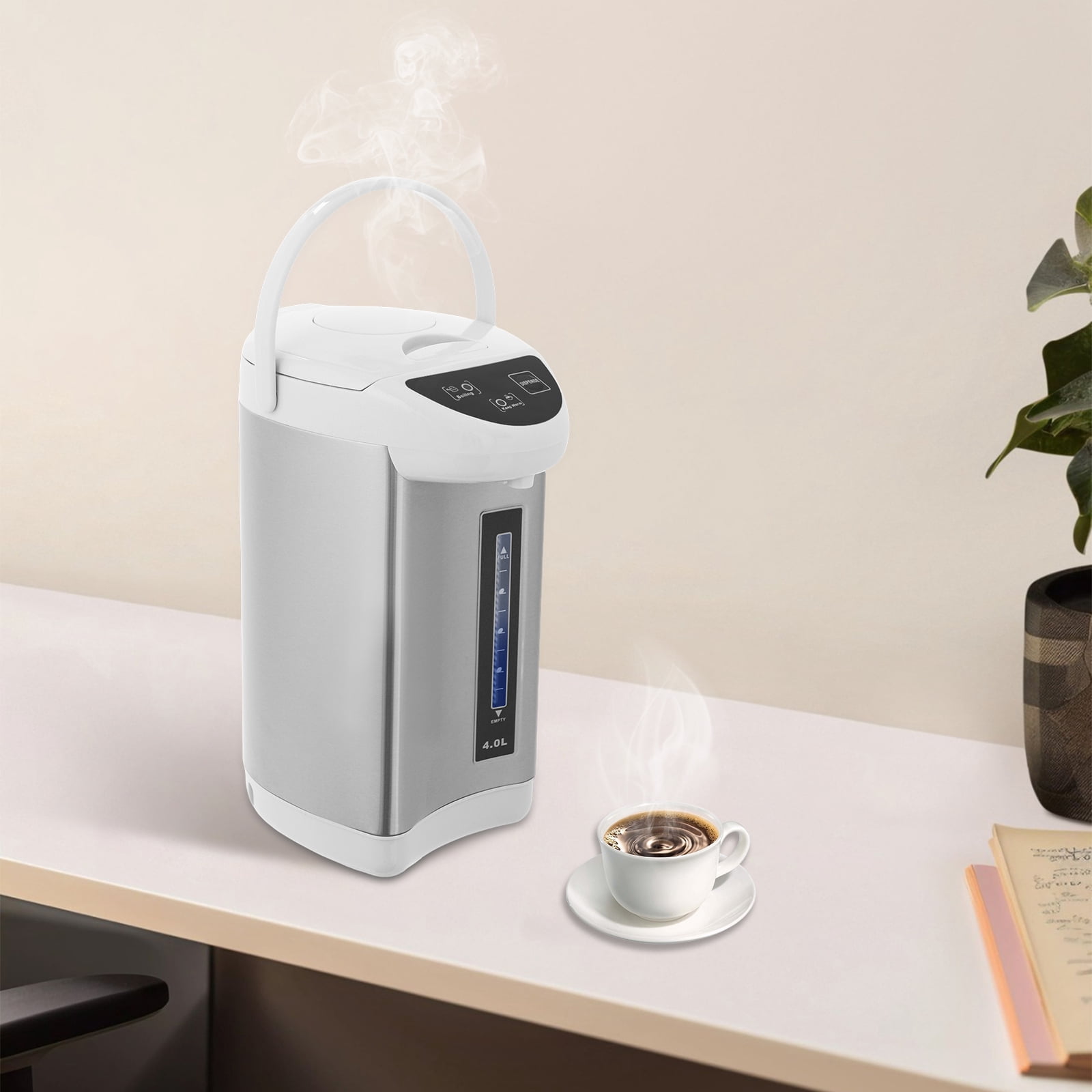 Grey 304 Stainless Steel 20×38cm Electric Kettle 4l Large-Capacity Three-Mode Water Outlet Thermal Insulation Electric Kettle