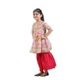 thumbnail image 3 of Ahhaaaa Kids Ethnic Cotton Floral Print Anarkali Kurti and Sharara For Girls, 3 of 5