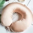 thumbnail image 2 of Real Silk Neck Pillow, Adjustable Comfortable Travel Pillows, 100% Mulberry Silk Neck Pillow for Travel, Relief Back and Neck Pain in Travel - Pink, 2 of 7