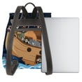 thumbnail image 3 of Gaeub Ocean Scene with Noah's Ark Print Women's Leather Backpack,Travel Laptop Backpack,Fashion Ladies Leather Backpack Bag for Travel,Leather Drawstring Daypack for Me, 3 of 4