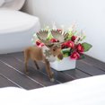 thumbnail image 6 of Christmas Reindeer - Plush Deer Figurine Statues Dinner Tabletop Decorations Centerpiece Mantel Ornaments - Forest Animals Figures for Holiday Christmas Decorations, 6 of 7