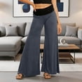 thumbnail image 3 of Palazzo Pants for Women 2026 Casual Elastic High Waist Wide Leg Flowy Yoga Pants Loose Fit Lounge Trousers, 3 of 6
