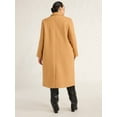 thumbnail image 2 of Scoop Women's & Women's Plus Faux Wool Oversized Double Breasted Coat, Sizes XS-4X, 2 of 4