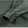 thumbnail image 5 of Mens 100% Cotton Button Down Hunting Shirt with Chest Pocket, Lightweight Breathable Long Sleeve Casual Outdoor Hiking Shacket Tops for Spring Summer Army Green-A, 5 of 9