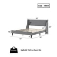 thumbnail image 7 of Miniyam Queen Size Upholstered Bed Frame with Wingback Headboard, No Box Spring Needed, Light Gray, 7 of 7