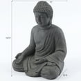 thumbnail image 2 of LuxenHome Gray MgO Meditating Buddha Outdoor Statue, 2 of 10