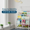 thumbnail image 3 of 4-Tier Metal Kids Bookshelf with Toy Storage for Toddlers, White, 3 of 6
