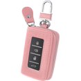 thumbnail image 1 of YSTINNG Car Key Fob Case for Replacing Old Key Fob Cover,Genuine Leather Car Key Case Holder with Key Ring & Keychain (Pink) DYF329-2599, 1 of 7