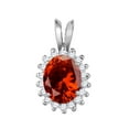 thumbnail image 2 of Mauli Jewels Engagement Necklace for Women 1.45 Carat Beautiful Oval Shape Gemstone And Diamond Pendant 4 prongs 10K White Gold With 18'' Rope Chain|Silver Chain, 2 of 6