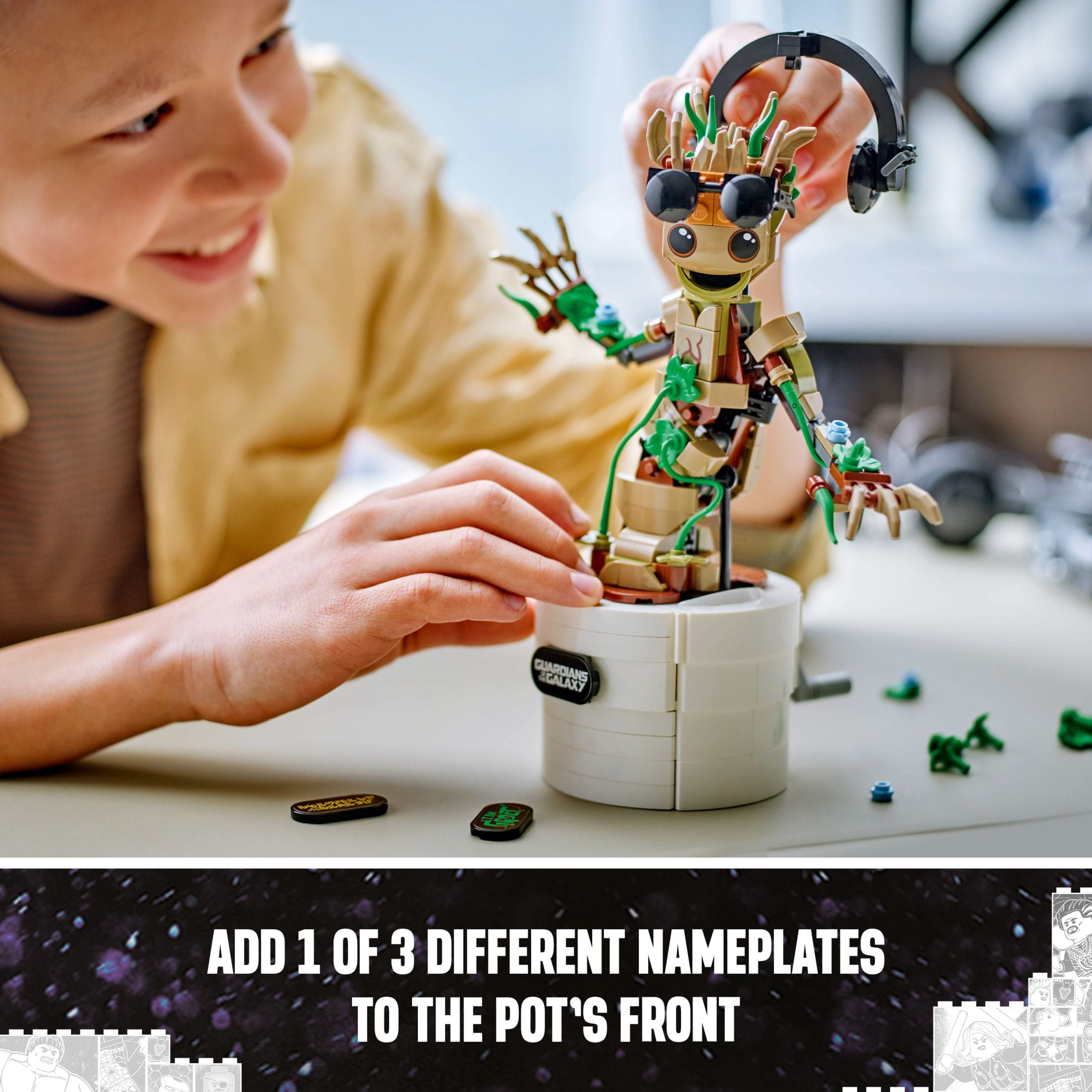 LEGO Marvel Dancing Groot, Birthday Gift for Kids, Guardians of the Galaxy Toy, Buildable Marvel Gift, 76297