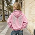 thumbnail image 2 of Grblisyd Sequin Angel Wings Hoodie Girls Trendy Long Sleeve Sweatshirt Loose Sweat Shirt with Pocket, 2 of 5