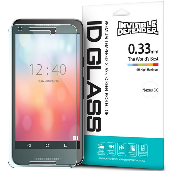 Nexus 5X Screen Protector - Invisible Defender Glass [TEMPERED GLASS]
