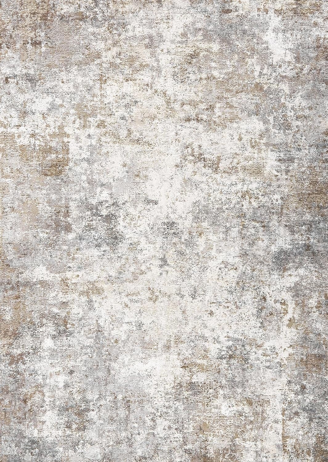 Toyoso 9x12 Area Rug Living Room Rugs - Washable Neutral Modern Abstract Soft Thin Large Rug Indoor Floor No Slip Rug Carpet for Bedroom Under Dining Table Home Office Decor - Brown Grey