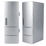 Mini Fridge, Compact Mini USB Fridge Freezer Cans Drink Beer Cooler Warmer Portable Small Refrigerator For Travel Car Office Use