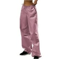 thumbnail image 2 of aidice Cargo Pants for Women Drawstring Wide Leg Oversized Loose Fitted Pants with Pockets Fall Winter Streetwear Trousers, 2 of 4