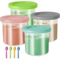 thumbnail image 1 of 4 Pack Ice Cream Pint Containers, Replacement for Ninja Creami Pints and Lids 16oz, Compatible with NC299AMZ & NC300s Series Creami Ice Cream Makers, BPA Free, Dishwasher Safe, 1 of 7