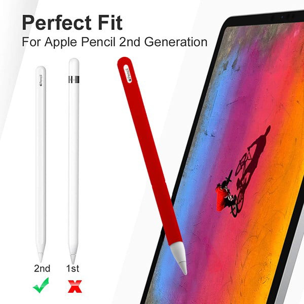Protective Anti-Slip Grip Sleeve with Nib Cover Red 2 Pieces Do not Affect for Apple Pencil 2nd Mode Switch /& Magnetic Charging Function Silicone Case Compatible with New Apple Pencil 2nd Generation