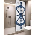 thumbnail image 2 of Window Privacy Film Navy Blue Coastal Stained Glass Window Film Decorative Sun Block Window Cover Vintage Nautical Summer Rudder Window Clings Static Adhesive Sticker for Bathroom 29.5"x78.7", 2 of 6