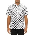 thumbnail image 1 of Camisas de vestir INSPIRE CHIC para hombres, ajuste slim, con puntos, botones, de manga corta, camisetas cortas, color blanco, 1 of 5