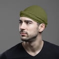 thumbnail image 5 of pstuiky Turbante para hombre, gorro trenzado con forro de satén, preatado, para dormir (circunferencia de cabeza aplicable: 60-62 cm / 23,62-24,41 pulgadas)., 5 of 5