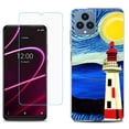 thumbnail image 1 of Slim-Fit Gel TPU Fashion Phone Case for T-Mobile Revvl 6 5G, with Tempered Glass Screen Protector, by OneToughShield ® - Starry Night Lighthouse, 1 of 3