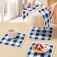 thumbnail image 5 of Navy Blue Plaid Pot Holders for Kitchen Heatproof Potholder, 2 Pack Spring Farmhouse Buffalo Checkered Hot Pads Multipurpose Oven Pads Cloth Potholders Trivet for Cooking and Baking, 5 of 8