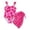 &&-Hot Pink1497, variant on Girls Bow Print Ruffle One-Piece Swimsuit with Cover Up Skirt Swimwear, Sizes 8-13
