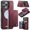 Wine red, variant on Case For iPhone 17 Pro RFID Blocking Compatible With MagSafe Detachable 2 In 1 Wallet With Card Holder,PU Leather Case, Holder Kickstand Magnetic Protective Women Men Cover,Black,For iPhone 17 Pro