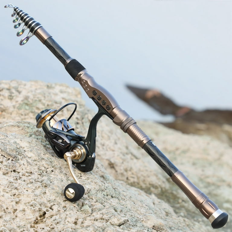 Sougayilang Telescopic Fishing Rod and Spinning Reel Combo Portable Fishing  Pole 13+1BB Smooth Fishing Reel