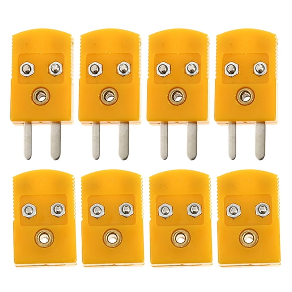 2 pares de conectores de termopar tipo K, adaptadores macho y hembra para conexión de instrumentos de precisión para uso industrial y de laboratorio.