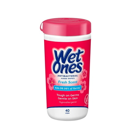 Wet Ones Antibacterial Moist Towelettes Fresh Scent 40 Each by Schick (Pack of 3)