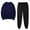 Navy, variant on Women's Plus Size Solid Color Track Suits 2 Piece Classic Sports Sweatsuits Round Neck Pullover Sweatshirts and Drawstring Elastic Waist Trousers Workout Running Jogger Sets