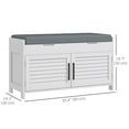 thumbnail image 3 of HOMCOM Shoe Bench with Cushion Hidden Storage Adjustable Shelves, White, 3 of 10
