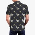 thumbnail image 5 of Vsdgher Cartoon Rooster Print Men's Short Sleeve Stretch Polo Shirt, Moisture-Wicking Performance Polo Shirt, 5 of 8
