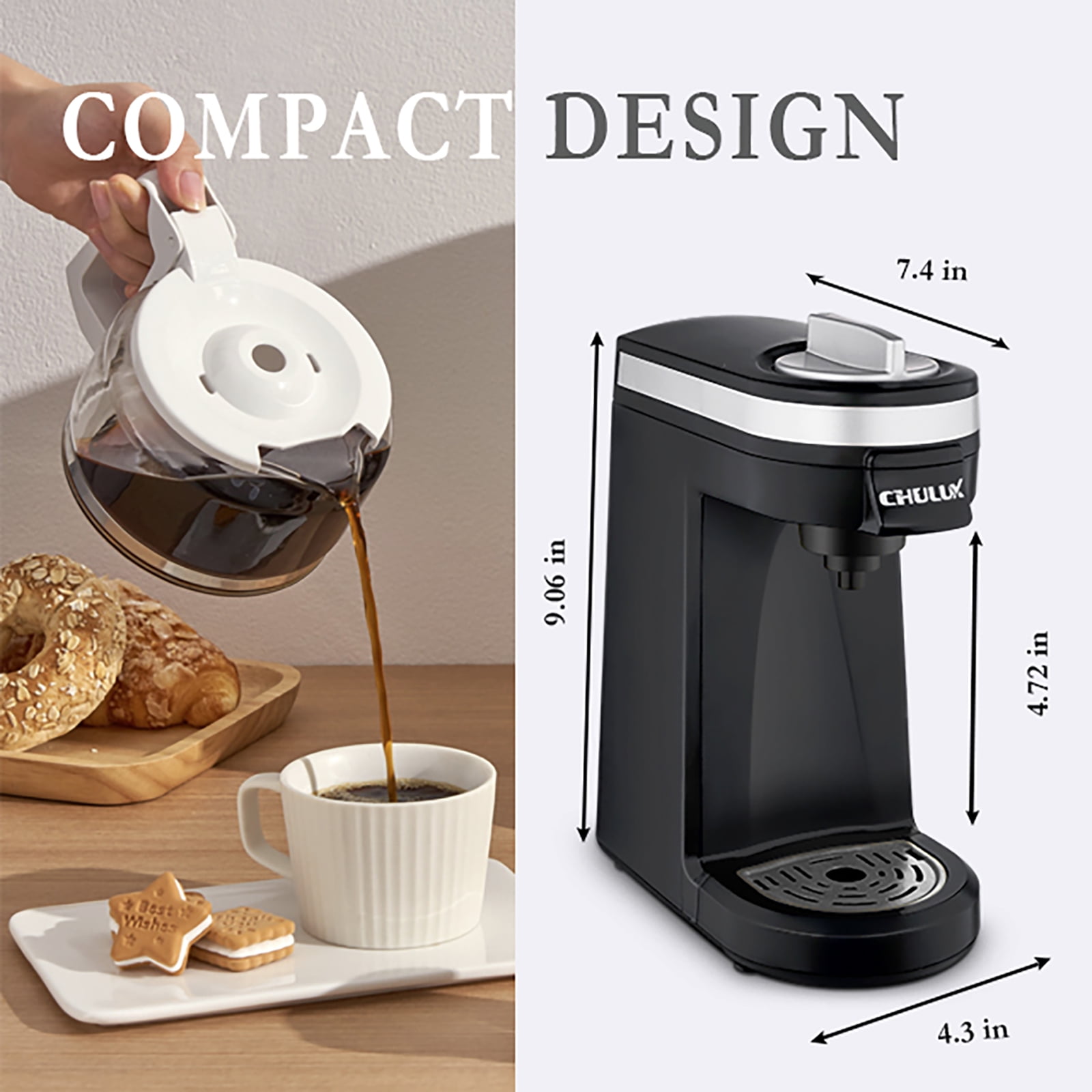 CHULUX Coffee Maker Single-Serve Coffee Machine for Capsule