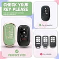 thumbnail image 2 of Key Fob Cover Compatible with Fit for Honda Accord Civic CR-V HR-V Pilot Passport Ridgeline Keychain Case Holder Protector,Gold-green, 2 of 6
